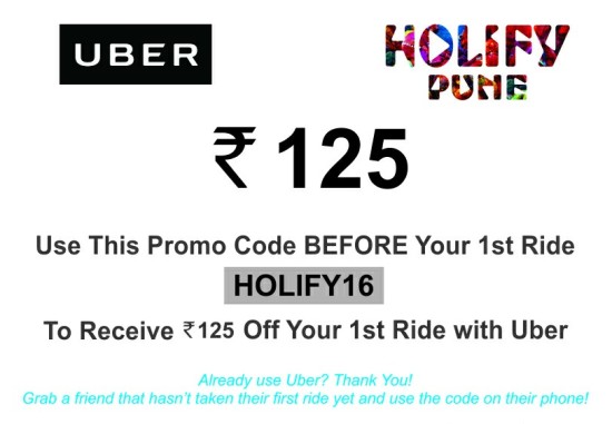 UBER becomes Official Mobility Partner to HOLIFY 2016 Pune
