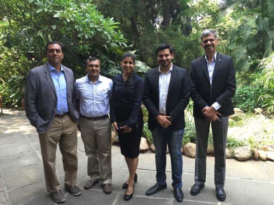 L-to-R Sanjay Nath, Rutvik Doshi, Roshini Gilbert, Tushar Vashisht, Sachin Shenoy at the HealthifyMe - Series A funding announcement