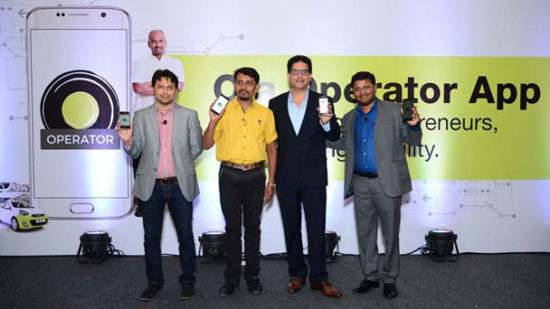 (L to R) Sumit Tuteja, Senior Director – Product, Ola, Operators Anil Shinde and Kaizad Dadyburjor along with Anand Subramanian, Sr. Director – Marketing Communications, Ola at the launch of 'Ola Operator app' app on Friday