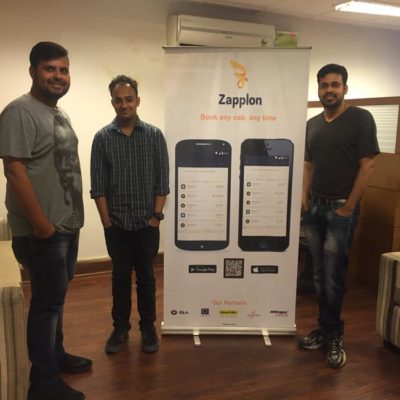 L-R Shiwang Suraj, Ishan Relan, Apoorv Arora; Zapplon Founders