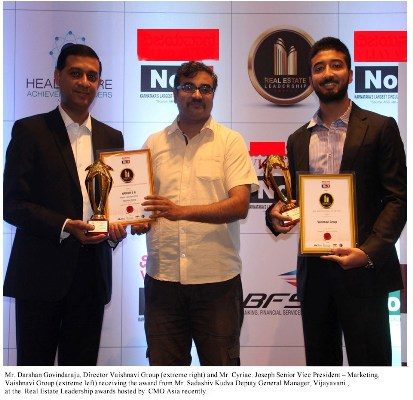 Vaishnavi Group Honoured at CMO Asia Awards