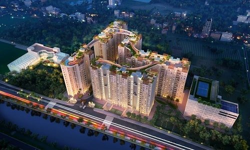 Siddha Suburbia - with the first Skywalk in South Kolkata. 0.8 acre wide, 335 metre long with 670 metre jogger's track at a height of about 152 ft.