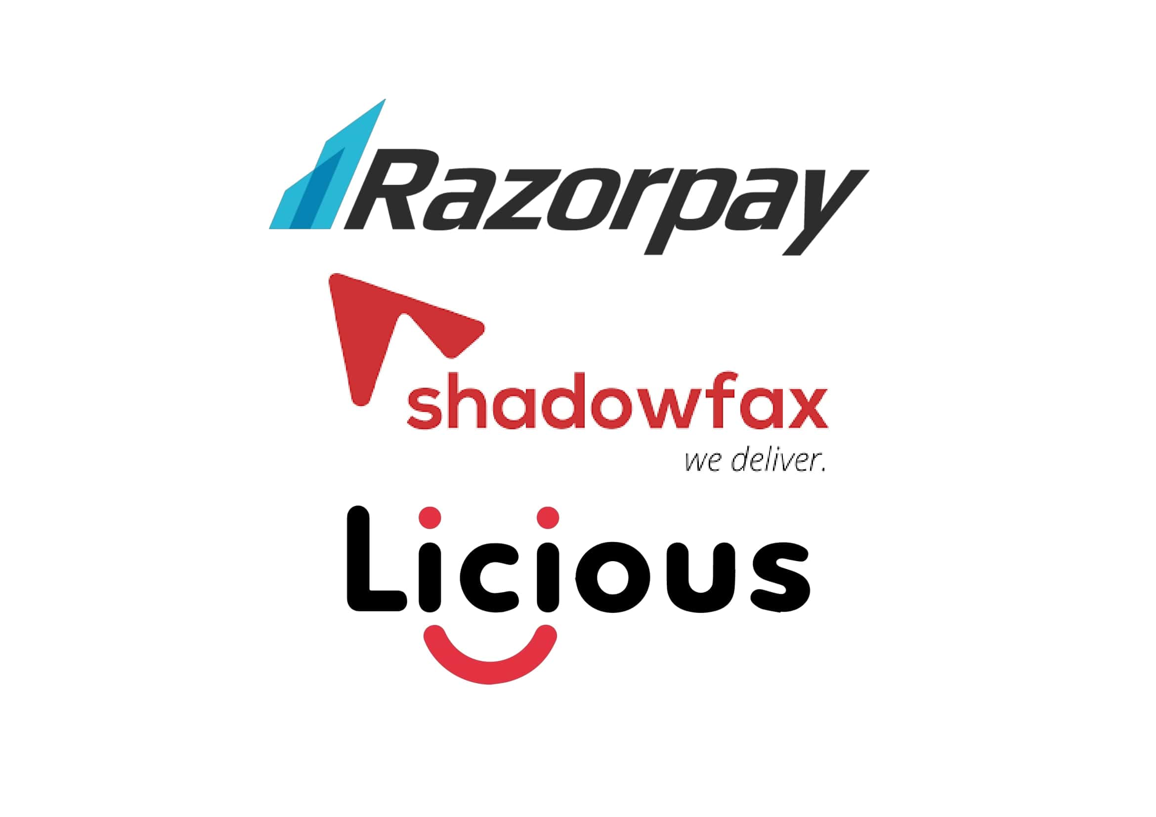 Razorpay is a payments platform for online businesses in India. Razorpay helps businesses accept online payments via Credit Card, Debit Card, Net banking and Wallets from their end customers. Razorpay is known to be a developer oriented payment gateway and focuses on essentials such as 24x7 support, one-line integration code and superior checkout experiences. Razorpay’s investors include MasterCard, Tiger Global, and Matrix Partners. | Shadowfax is a technology-based logistics service provider, present across India. Shadowfax is redefining local delivery with their proprietary technology and operational excellence. Be it first or last mile, Shadowfax offers its clients the most efficient, convenient and reliable delivery solutions. | Licious is India's best online meat shop. It was started with a simple vision that everyone should enjoy fresh, hygienic, quality meat and seafood.