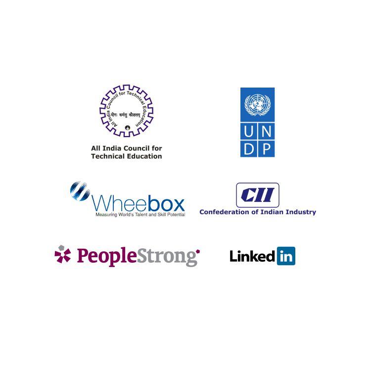 logos India Skills Report is a Joint Initiative of Wheebox, PeopleStrong, CII in association with LinkedIn , UNDP and AICTE