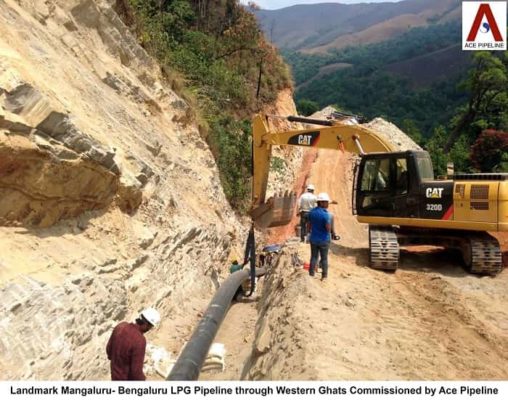 Landmark Mangaulur-Bengaluru LPG Pipeline through Western Ghats commissioned by Ace Pipeline