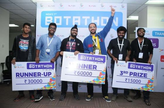 Winners of Botathon. haptik.co/