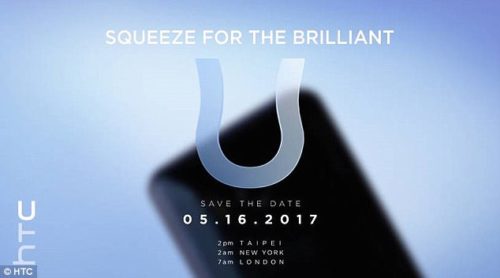 HTC to unveil 'squeezable' smartphone on May 16