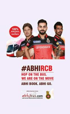 Abhibus.com associates with Royal Challengers Bangalore as the official Team Bus Partner