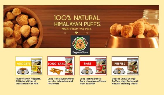 Dogsee Chew is India's first and the only manufacturer of yak cheese treats for dogs. Himalayan Yak Cheese Products: Dental Bars, Energy Puffies, Multivitamin Nuggets, Long Dental Bars, Calcium Puffy Bars and Puffy Strips. http://www.dogseechew.com