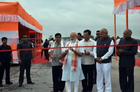 Modi inaugurates India's longest river bridge in Assam