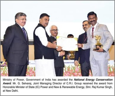 C.R.I. Pumps Wins the prestigious National Energy Conservation (NEC) Award 2017 from the Government of India