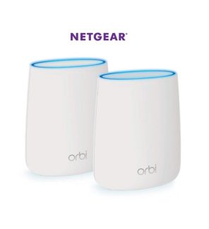 NETGEAR Orbi RBK20 Wi-Fi Router and Satellite that delivers unparalleled Wi-Fi coverage.