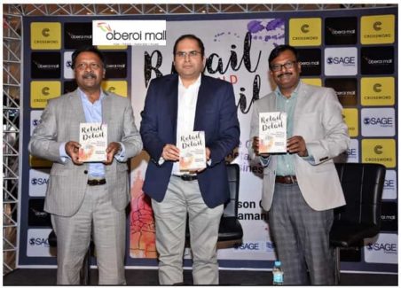 During book launch of Retail Beyond Detail by author Dr Gibson G. Vedamani along with Rakesh Biyani (JMD of Future Group)