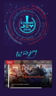Perfect World's 18 products on display consisted of e-sports titles including DOTA2 and CS:GO; mobile games including the Return of the Condor Heroes II, The Legendary Swordsman, Albireo, Perfect World, Legend of Fox Spirit, Lost Realm, Fire Like The Song and Samsara